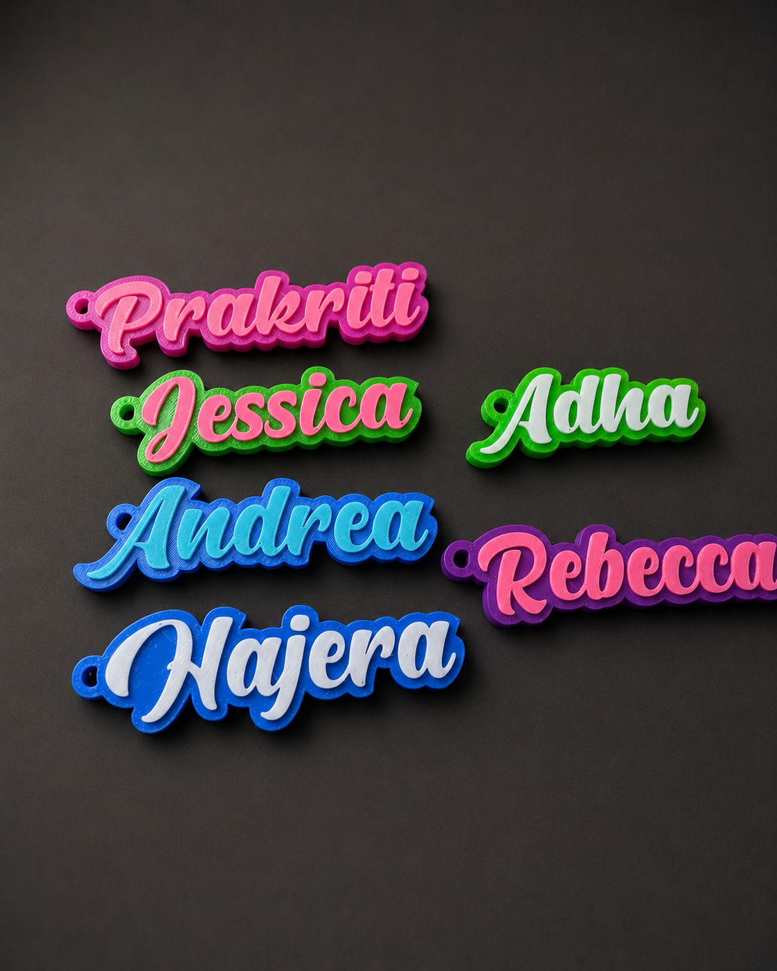 Custom 3D printed name keychains by RK3D